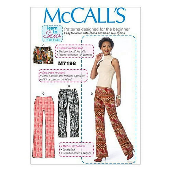 McCall's Patterns M7198 Misses' Shorts and Pants Sewing Template, E5 (14-16-18-20-22)