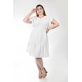 thumbnail image 1 of Vestido corto con olanes Roman Fashion /Tallas Extras, 4355 (Blanco) blanco 38, 1 of 5