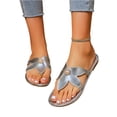 thumbnail image 3 of Willtoo Flat Sandals for Women Pearl Slides Flower Flip Flops Round Toe Comfortable Beach Dressy Shoes, 3 of 6