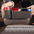 thumbnail image 3 of Car Leather Cup Holder Gap Bag, seat Gap Storage Box, with Water Cup Holder Gap Storage Box, Adjustable car seat Storage Box, can Store Glasses, Phone, Keys, Cards (Brown A) (Passenger Side Brown), 3 of 14