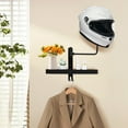 thumbnail image 7 of Motorcycle Helmet Rack Wall Mount Helmet Holder 180 Degree Rotation Helmet Hanger with Storage Organizer and Hook Durable Space Aluminum Bike Helmet Holder, 7 of 7