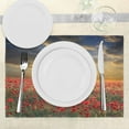 thumbnail image 3 of Ambesonne Poppy Flower Place Mats Set of 4, Scenic Field Sunset, Standard Size, Multicolor, 3 of 6