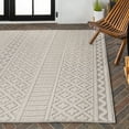 thumbnail image 5 of JONATHAN  Y  Duenas High-Low Two-Tone Monstera Leaf Area Rug 3 X 5 - Cream/Gray, 5 of 5