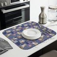 thumbnail image 3 of Pioneer Flower Floral Print Pattern Kitchen Dish Drying Mat 1 Pack, Ultra Absorbent Microfiber Drainer Mat, 16"x18", 3 of 6