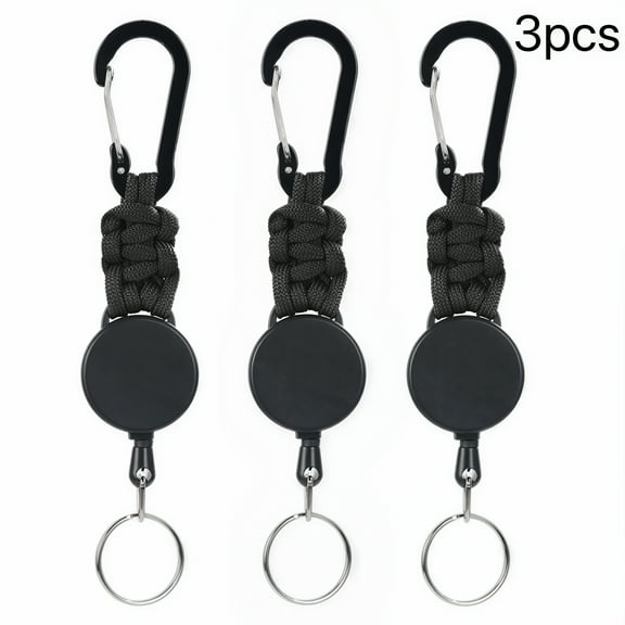 CCOCC Carabiner Keychain,Elastic Retractable Design Key Holder,Unique Paracord Weave Carabiner for Keys,Easy-Pull Mechanism for Outdoor Use