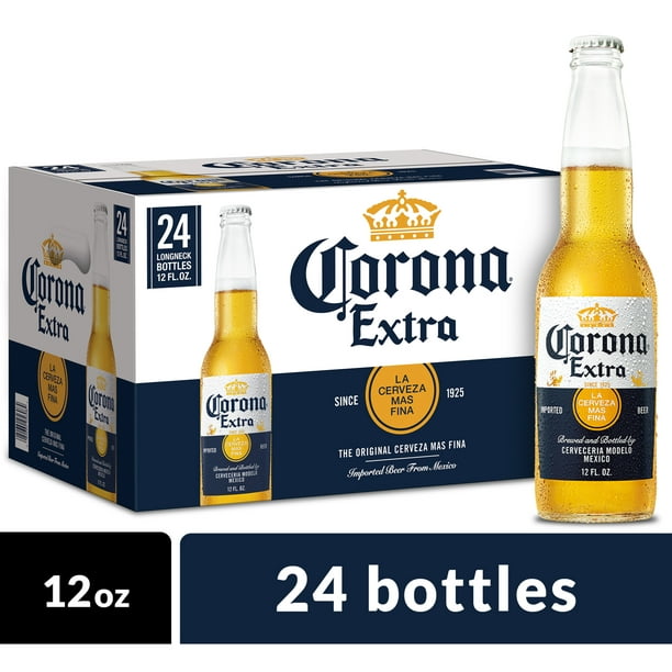 Corona Extra Mexican Lager Beer, 24 pk 12 fl oz Bottles, 4.6 ABV