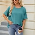 thumbnail image 5 of Zoeecloth Women's T-Shirts Tops Summer Short Sleeve Tees Round Neck Loose Pullover Cropped T Shirtsoft Blouses Casual T S-XXL, 5 of 8