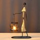 thumbnail image 1 of Candle Holder Wrought Iron Unique Shape Hemp Rope Artistic Candelabrum For Bar Decoration Dining Room Table, 1 of 5