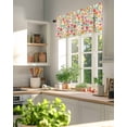 thumbnail image 6 of Spring Garden Flower Window Valance Curtain Watercolor Flower Rod Pocket Short Curtain for Living Room, Bedroom & Kitchen Window Decor 42x18in, 6 of 8