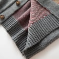 thumbnail image 4 of Men's Thickened Argyle Knit Sweater Long Sleeve Lapel Button Down Cardigan Outerwear Gray 2XL, 4 of 9