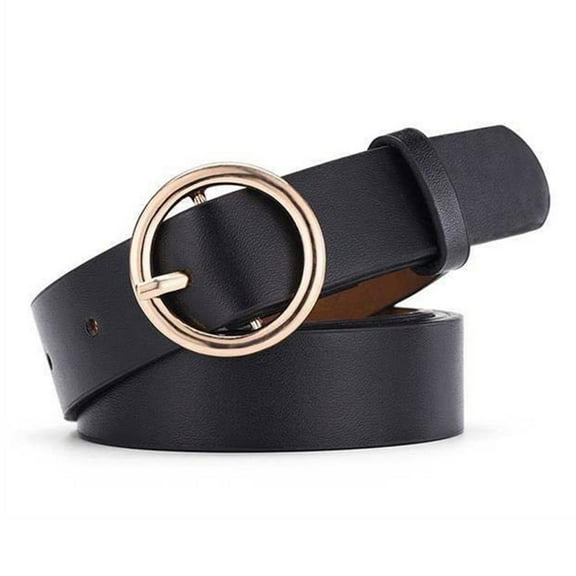 Women Vintage Metal Boho Leather Round Buckle Waist Belt' K7B0