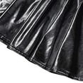 Womens Pleated Skirt Patent Leather Skirt Classic High Waisted Trendy