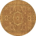 thumbnail image 1 of Ahgly Company Indoor Round Abstract Brown Modern Area Rugs, 3' Round, 1 of 4