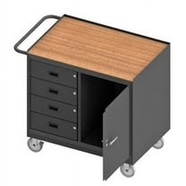 Durham 3121-TH-95 36 in. 14 Gauge Mobile Bench Cabinets, Gray