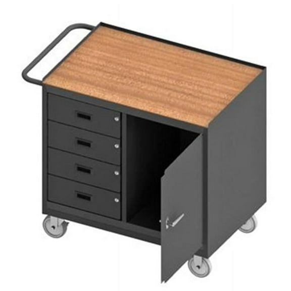 Durham 3121-TH-95 36 in. 14 Gauge Mobile Bench Cabinets, Gray