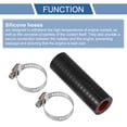 thumbnail image 4 of Unique Bargains 1 Set 14mm 0.55" ID 76mm 2.99" Length 0 Degree Black Red Car Silicone Hose with Clamps, 4 of 7