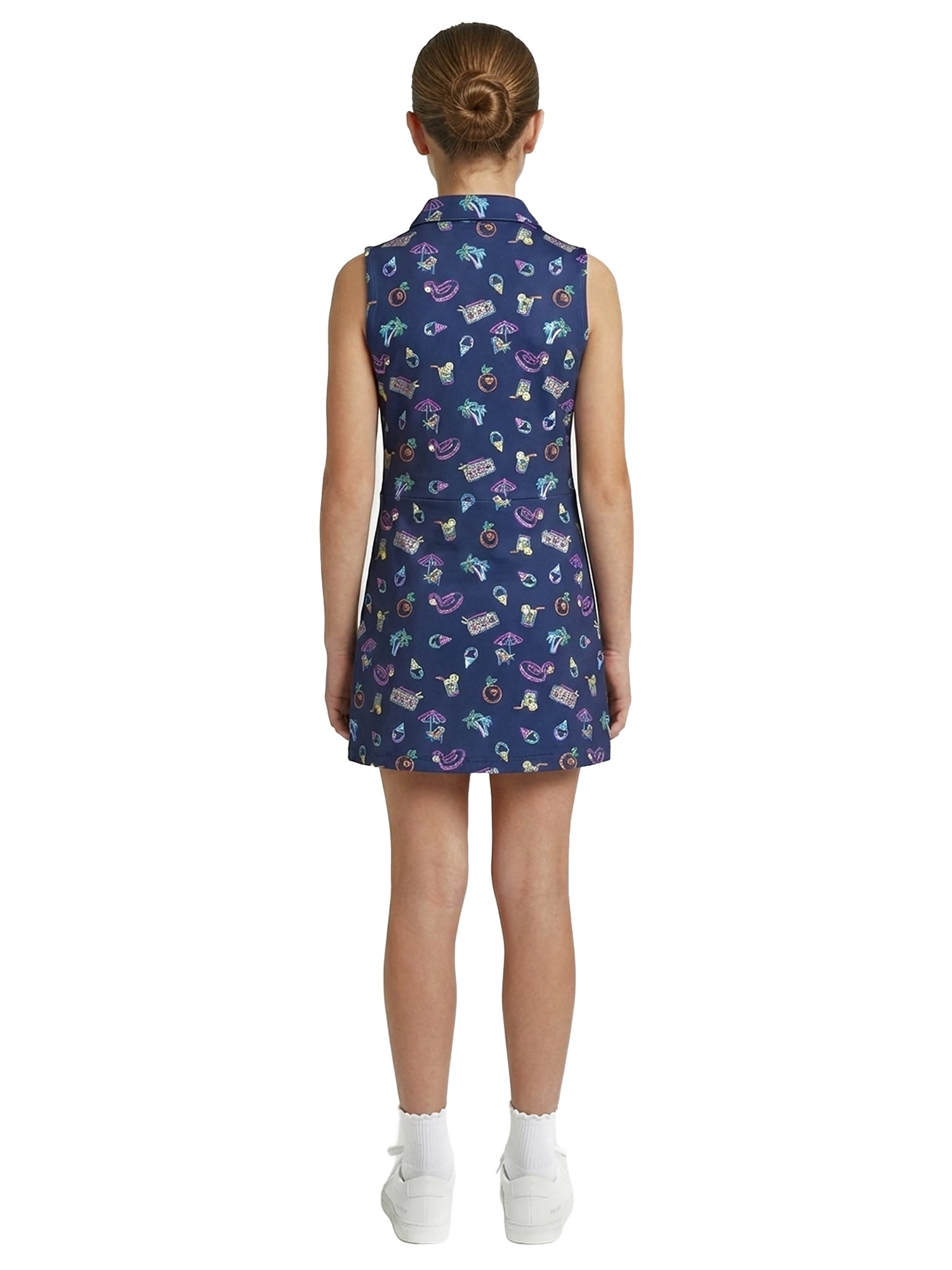 Birdie Bound Girls Neon Pool Party Sleeveless Polo Dress, Sizes XS-XL