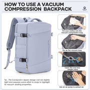 Vacpack Backpack with Vacuum Seal Travel Backpack Men, Vacuum Compression Backpack with Portable Air Pump, Vacuum Seal Carry on Backpack for Airplanes Women Laptop Airback Vac Pack Daypack Purple