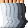 thumbnail image 1 of LOVEVER 6 Paires Bas de Compression pour Femmes et Hommes - Idéal pour la Circulation Course Athlétique Récupération Infirmière Voyage, 1 of 7