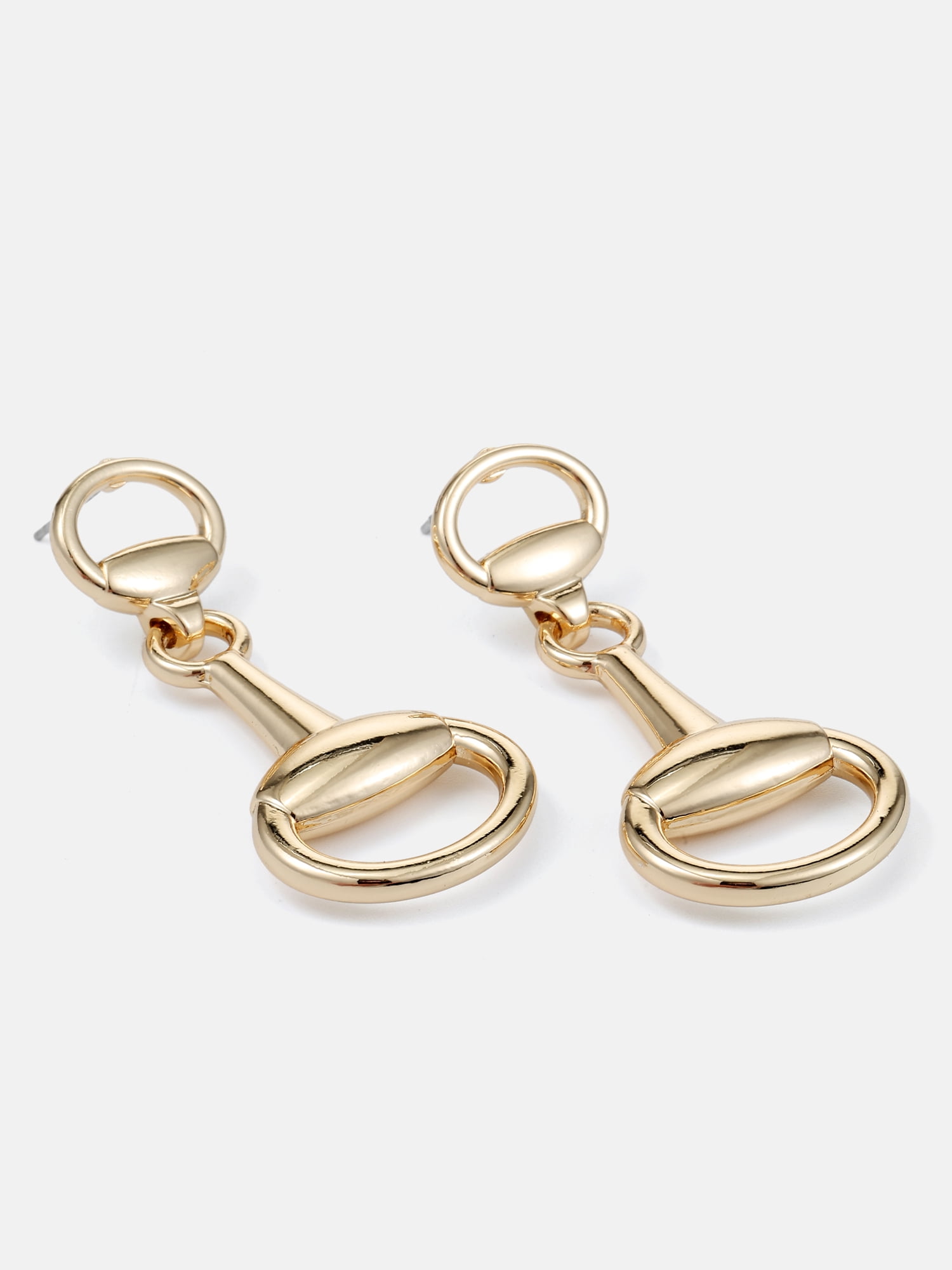 Scenario Horsebit Drop Earrings, Gold-Tone