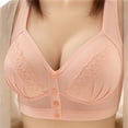thumbnail image 2 of ManxiVoo Front Closure Wireless Bra for Women Full Coverage Comfortable Support Minimizer Bralette Non Padded Everyday Wear L Size Light Pink, 2 of 5