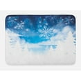 thumbnail image 1 of Winter Bath Mat, Christmas Trees Setting with Snowflakes and Stars New Year Graphic Image, Non-Slip Plush Mat Bathroom Kitchen Laundry Room Decor, 29.5 X 17.5 Inches, Blue White, Ambesonne, 1 of 2