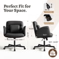 thumbnail image 2 of Vyrox Cross-Legged Office Chair, Ergonomic Criss Cross Office Chair with Adjustable Armrests, Swivel Vanity Chair Comfy Desk Chairs, Black, 2 of 7