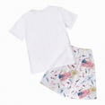 thumbnail image 4 of HCNTES Toddler Baby Boy Girl Outfit USA Flag Embroidery Knit Short Sleeve T Shirt Tops And Shorts Set Kids 1T 2T 3T 4T 5T 6T 7T 8T 9T Independence Day Clothes(D01-White,6-7 Years), 4 of 5