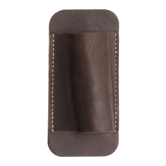 Uxcell Leather Knife Sheath 4.72" x 2.24" with Hole for Belt Folding Knife Camping Outdoors, Deep Brown