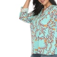 thumbnail image 5 of White Mark Women's Plus Size Floral Button Front Tunic Top, 5 of 6