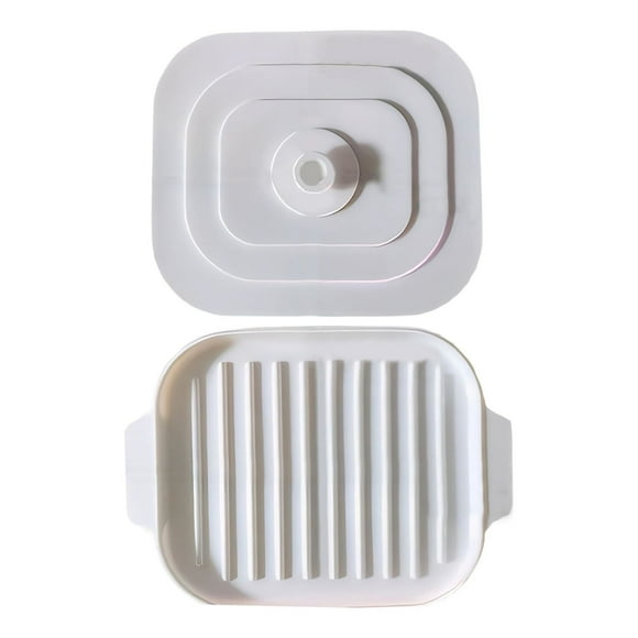 TIELUTT Casserole pour Micro-Ondes avec Couvercle Casserole en Silicone pour Micro-Ondes avec Couvercle Plateau pour Micro-Ondes avec Couvercle Poêle Plate pour Micro-Ondes Grille pour Cuisson Grand Mini Four pour Pâtisserie Essentiels d'Appartement Plateaux pour Four Grille-Pain 8x1