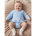 thumbnail image 6 of BemeyourBBs Toddler Baby Girl Swimsuit Newborn Infant Bathing Suit One-Piece Swimsuits Flower Striped Rash Guard Long Sleeve Zipper Swimwear Summer Beach Wear, 6 of 9