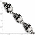thumbnail image 6 of Stainless Steel Antiqued And Polished Skulls 8.5In Bracelet (8.5 X 15) Made In China -Jewelry By Sweet Pea, 6 of 9