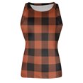 thumbnail image 4 of JULMCOMO Ribbed Knit Tank Tops for Women Plaid Crew Neck Sleeveless Summer Tank Tops Striped Color Block Slim Fit Casual Shirts Ginger XL, 4 of 5