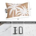 thumbnail image 2 of Brown Tropical Tree Outdoor Pillows for Chaise Lounge Chair Beach Headrest Pillow Set of 2 Waterproof Lumbar Pillows with Insert&Adjustable Elastic Strap Summer Coastal Palm Trees Pool Pillow 11"x16", 2 of 9