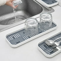 ULTNICE Dish Drip Tray Kitchen Drainage Organizer Plastic 1Set White