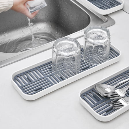 ULTNICE Dish Drip Tray Kitchen Drainage Organizer Plastic 1Set White