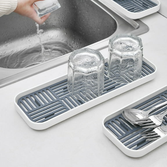 ULTNICE Dish Drip Tray Kitchen Drainage Organizer Plastic 1Set White
