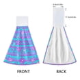 thumbnail image 3 of Haosy 2 Pack Kitchen Wash Cloths with Hanging Loops Absorbent Absorbent Quick Drying Hand Towels, Blue Pink Stripes with Flowers, 3 of 7