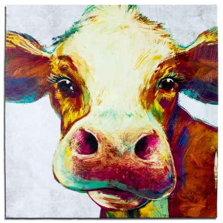 Crystal Art Cow Wrapped Canvas Painting Print Wall Art Decor 20 X