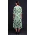 thumbnail image 2 of Bimba Coton Vert Zamioculcas Feuilles Femmes Asymétrique Poche Robe Droite Été Fête Mi-Longue-Petit, 2 of 4