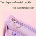 thumbnail image 3 of Cute Pencil Case Purple Rabbit Pattern Leather Pencil Pen Case Stationery Pouch Holder Box, 3 of 5