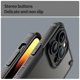 thumbnail image 4 of For iPhone 14 Pro Max Case PC TPU Semi-Transparent Frosted Finish Protective Phone Cover - Black, 4 of 5