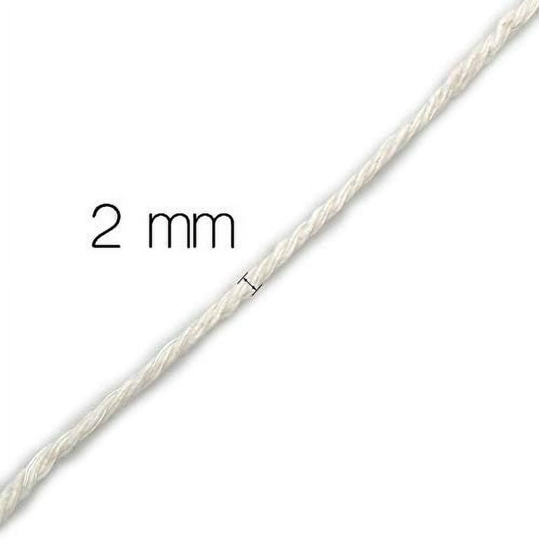 G2PLUS White String,2MM White Cotton String,656Feet Cotton Bakers Twine  String for DIY Art&Crafts,Gift Wrapping,Gardening,Macrame,Meat and  Roasting(200M/218Yard,12Ply White Twine String) Pure White 2MM 656ft 