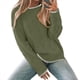 thumbnail image 2 of Suéter de Cuello Redondo para Mujer, Larga, Tejido con Abertura Lateral, Otoño/Invierno 2025. Verde L, 2 of 5