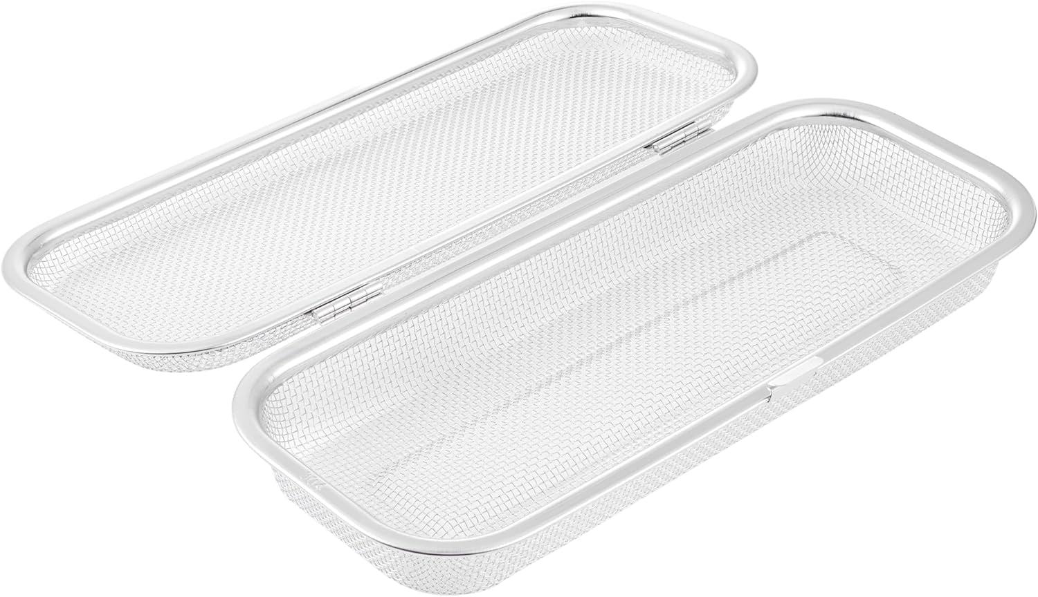 ABPETE Chopstick Holder for Dishwasher, Kitchen Small utensil organizer for drawer, Mesh 304 Stainless Steel with Lid and Lock, Great accessory for Chopstick or Straw