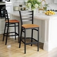 thumbnail image 4 of Bowery Hill Tabouret de Bar de Restaurant en Métal, Noir et Naturel, 4 of 9