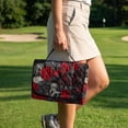 thumbnail image 4 of Whosucclay Cart Seat Towel for EZGO Club Car, Travel Ready Design 4 Front Pocket Quilted Golf Cart Seat Covers All-Weather Protection, Skull Red Rose Pattern, 4 of 9