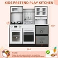thumbnail image 6 of Pirecart Kids Kitchen Playset for Girls Boys Wooden Chef Pretend Play Toy Set with Real Lights & Sounds, Birthday Gifts Holiday Gifts for Age 3+, Brown, 6 of 10