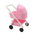 thumbnail image 4 of Dualoai 1/12 Scale Dollhouse Carriage Toy Dolls Crib Model Handmade Mini Bassinet Ornaments Crafted Accessories Scene Decor Pink, 4 of 9